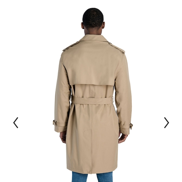 Towne by London Fog Double Breast Mens Trench Coat - Picture 3 of 16